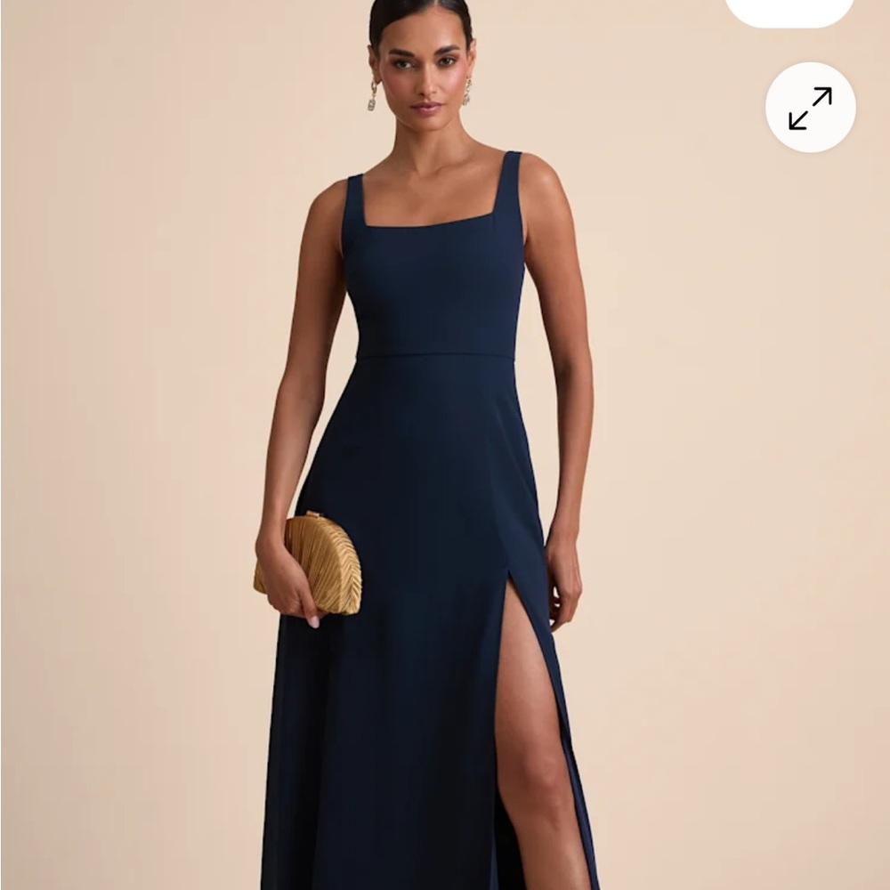 Elegant Navy Blue Sleeveless Dress